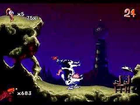 Earthworm Jim (SNES) - ZERADO - A minhoca atiradora do Super Nintendo 