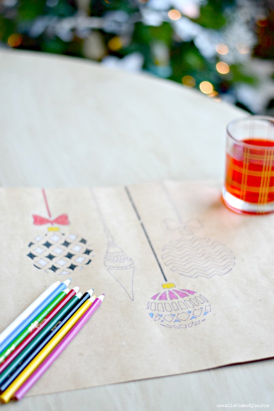 Add a little fun to the kid's table at Christmas, make these easy coloring page place mats to keep them entertained!