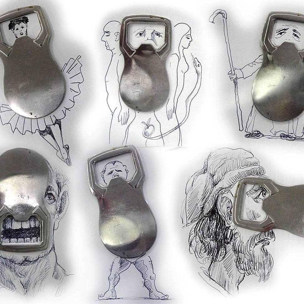 11-Bottle Opener-Victor-Nunes-Drawing-Everything-out-of-Anything-www-designstack-co