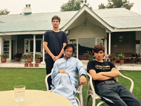 Imran Khan with his sons Qasim and Sulaiman