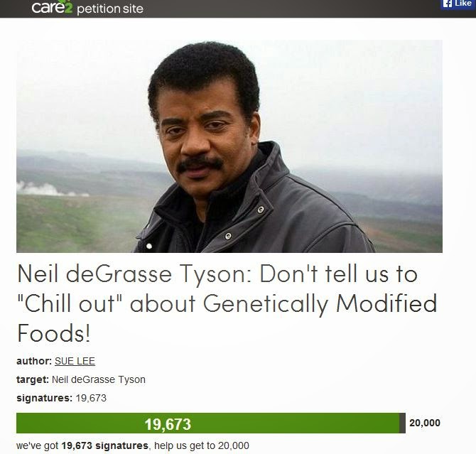 Anti-GMO activists petition Neil deGrasse Tyson to stop speaking scientifically about GMOs
