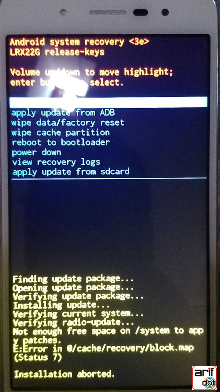 peringatan gagal update system