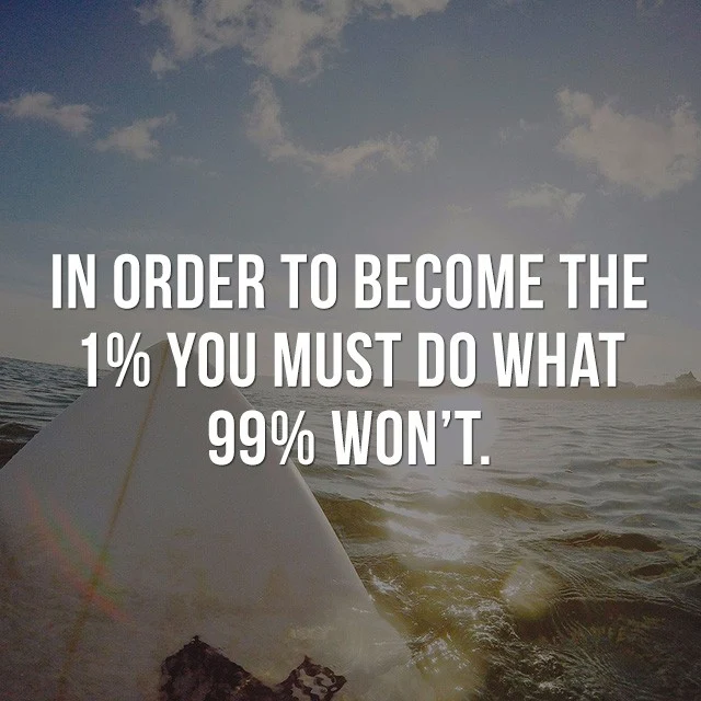 In order to become the 1%, you must do what 99% won't. - Motivational Quotes Images