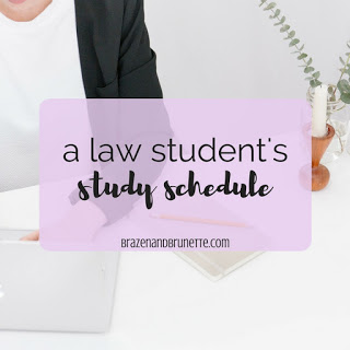 top blog posts of 2017 #5 - a law student's study schedule | brazenandbrunette.com 