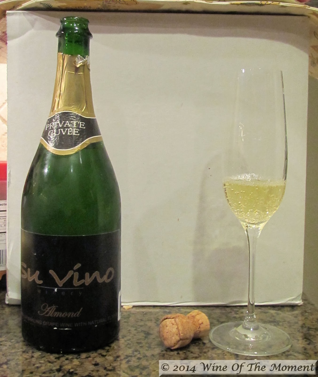 Wine Of The Moment Almond Sparkling Wine Su Vino Winery, Grapevine Texas