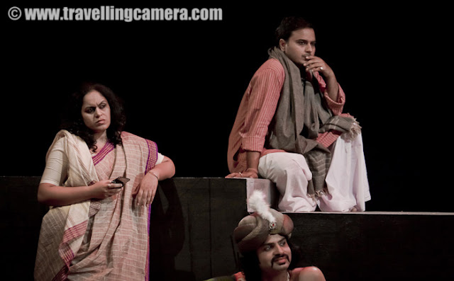 TAMASHA NA HUA by Bhanu Bharati at shri Ram Center @ Delhi, India - In presence of Chief Minster Sheila Dixit : Aaj Rangmandal was established in 1984 by Shri Bhanu Bharati in Udaipur, Rajasthan where a continuous dialogue between the traditional and ritualistic elements of the Bheel community of the Mewar region of Rajasthan and the contemporary theatre is constantly taking place in a dense and creative manner.because of this intense and thought provoking work in the field of contemporary theatre. Aaj Thatre Company has created a special niche for itself in the international Theatre scenario.During this process a need for involving the urban actors along with tribal actors was felt to further its creative and innovative pursuits.Thus AAJ- Delhi was founded and since then this then this unique theatre company consisting of the urban and the tribal actors is contantly involved in its thought provoking work.Every year aaj Theatre Company has been presenting a theatre festival of its own production in Delhi. Soe of the most important theatre presentations of Aaj have been Pashugyatri, Amar Beej, Kal Katha, Katha Kahi Ek Jale Ped Ne, Naachni, Mahamayi, Dehantar etc.These theatre works are being regurly presented in all presented in all the important theatre festivals all over the country.ABOUT BHANU BHARTI :One of the eminent Indian Theatre directors, who created a niche for himself and Indian theatre on the world arena, Bhanu Bharti was born in 1947 in Ajmer, Rajasthan. he graduated from NSD in 1973, bagging the best all round student and the best Director awards. Later he studeid traditional theatre of Japan at University of Tokyo.Bhanu Bharati  has approximately 50 production to his name. His major works are 