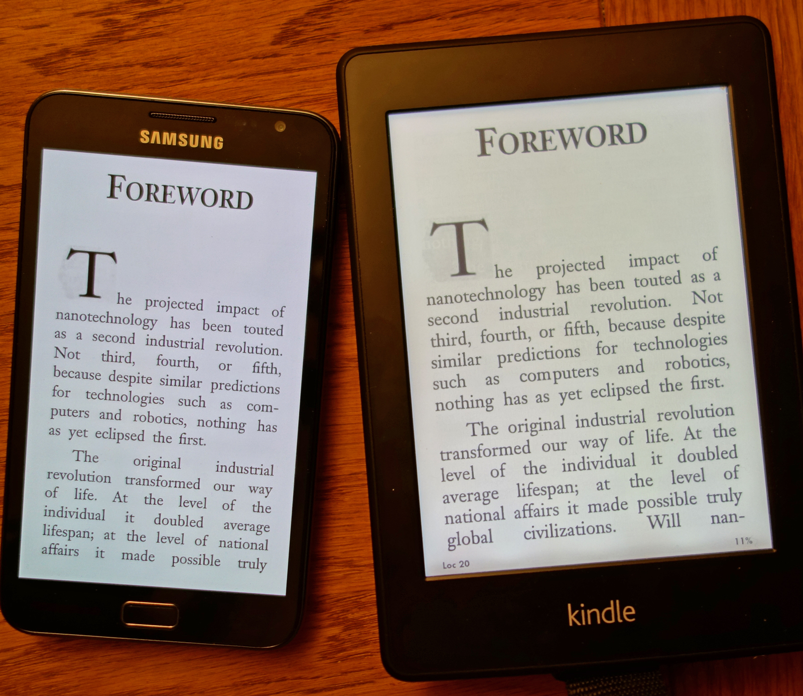 eReaderJoy Galaxy Note, iPad Mini, and Kindle Paperwhite screens