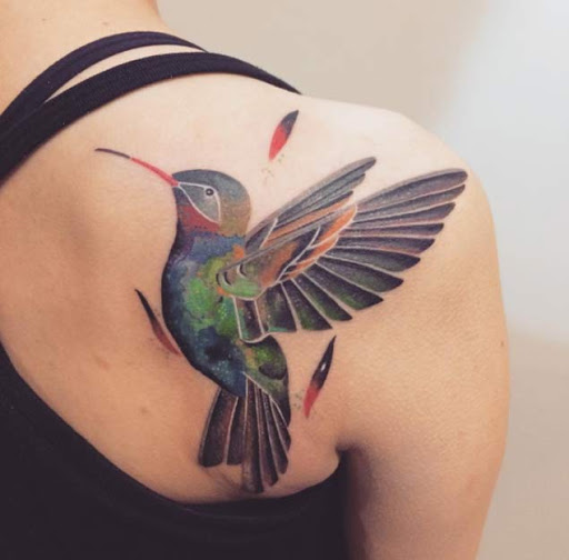 Dieser schöne Rücken-Schulter-hummingbird