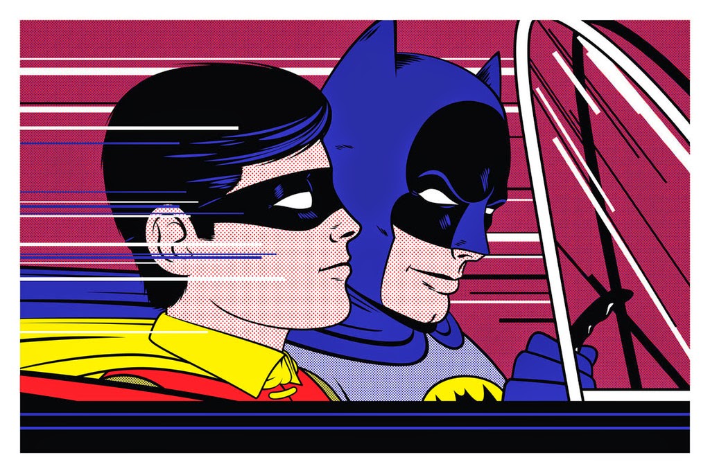 Batman “In The Batmobile” Metallic Variant Screen Print by Bruce Yan