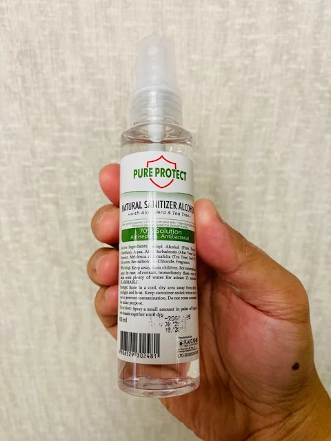 Pure Protect Natural Sanitizer Alcohol spray bottle