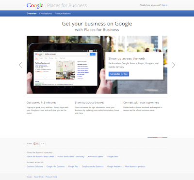 Google Places for Business Sign In Page