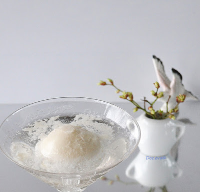Birnensorbet auf Gin and Tonic 