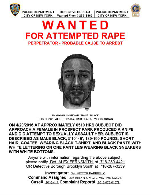 KARMABrooklyn Blog: WANTED FOR ATTEMPTED RAPE IN PROSPECT PARK ON  WEDNESDAY, APRIL 20TH