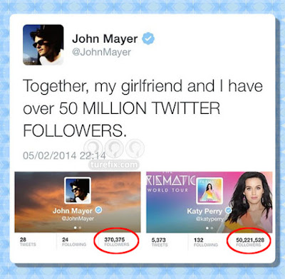 John Mayer, Katy Perry funny tweet twitter