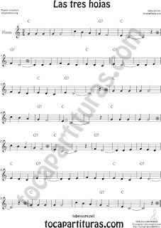 Three Leaves Sheet Music for Flute, Violin, Alto Sax, Trumpet, Viola, Oboe, Clarinet, Tenor Sax, Soprano Sax, Trombone, Flugelhorn, Cello, Bassoon, Baritone Sax, Euphonium, Horn, Tube...