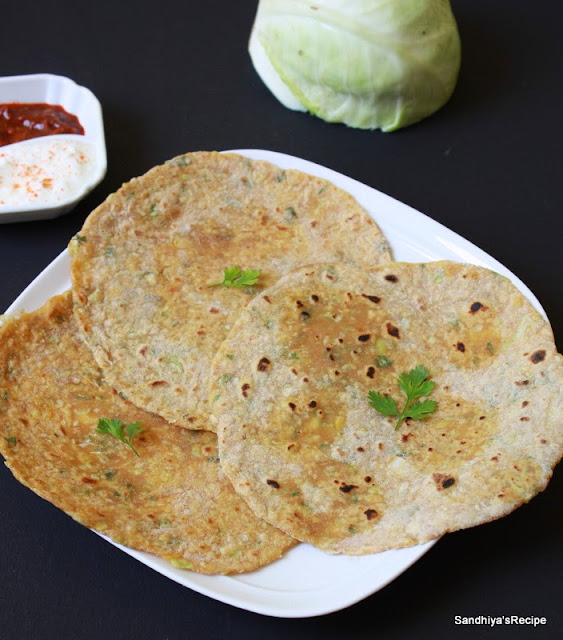 Sandhiya's Cookbook Cabbage Paratha