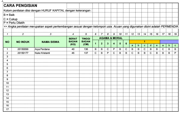 Aplikasi Raport PAUD Otomatis Umur 34 Tahun Excel Aplikasi Raport PAUD Otomatis Umur 34 Tahun Excel