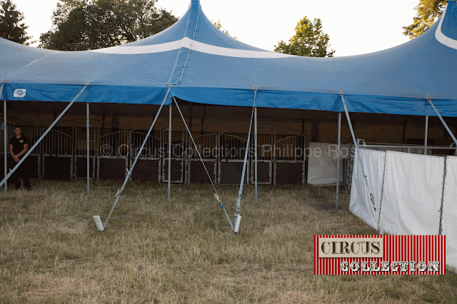 les tentes écuries des chevaux du Circus Carl Busch 2013