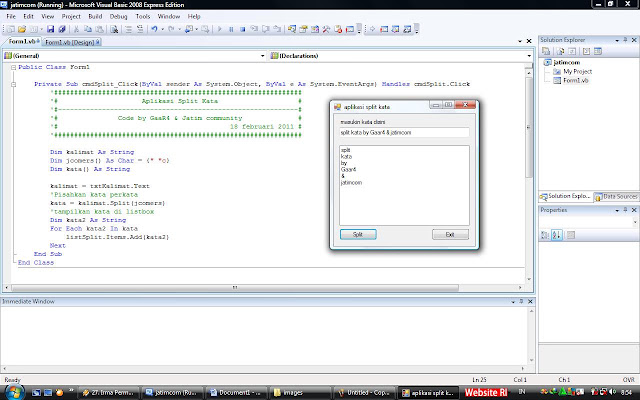 Cata Membuat Aplikasi Split Kata "VB.NET"