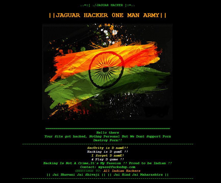 Hackin - 7 Porn Websites Hacked By Jaguar Hacker - MauriHackers - Mauritian Hackers  Society