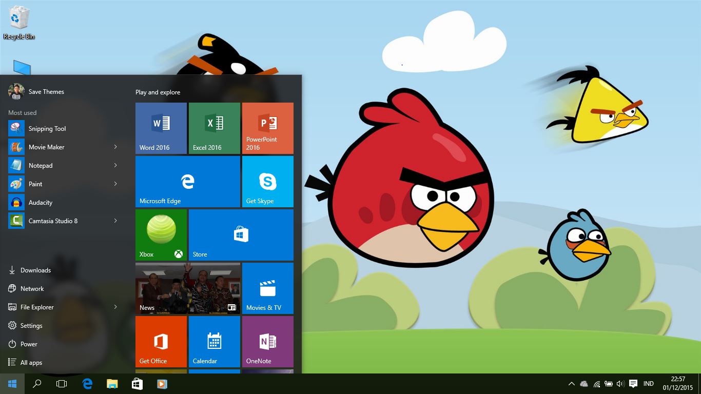 Angry Birds Theme For Windows 7 8 8 1 And 10 Save Themes