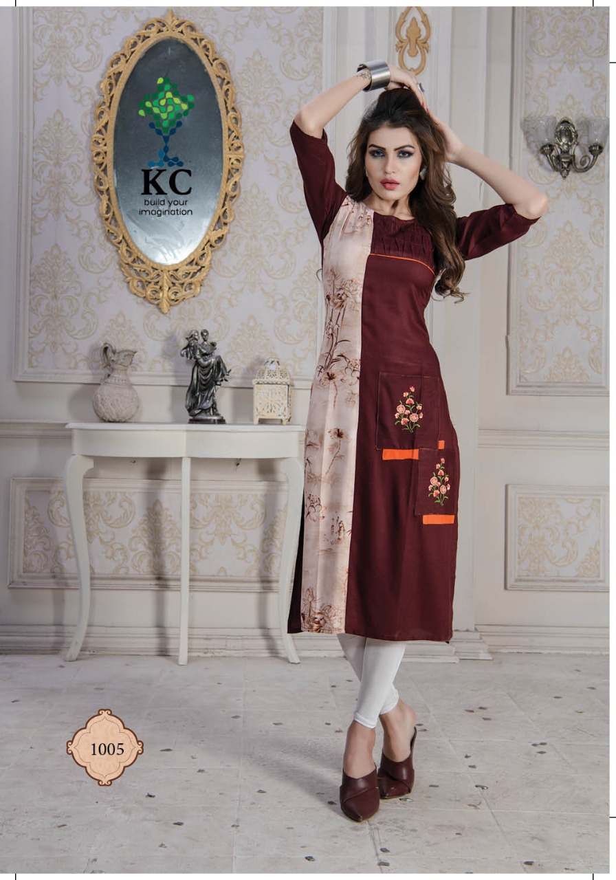 Kurti Times Elegant Viscose Fancy Embroidered Party Wear Kurtis With B