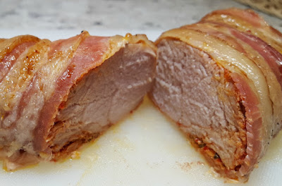 Sliced Bacon Wrapped Pork Tenderloin