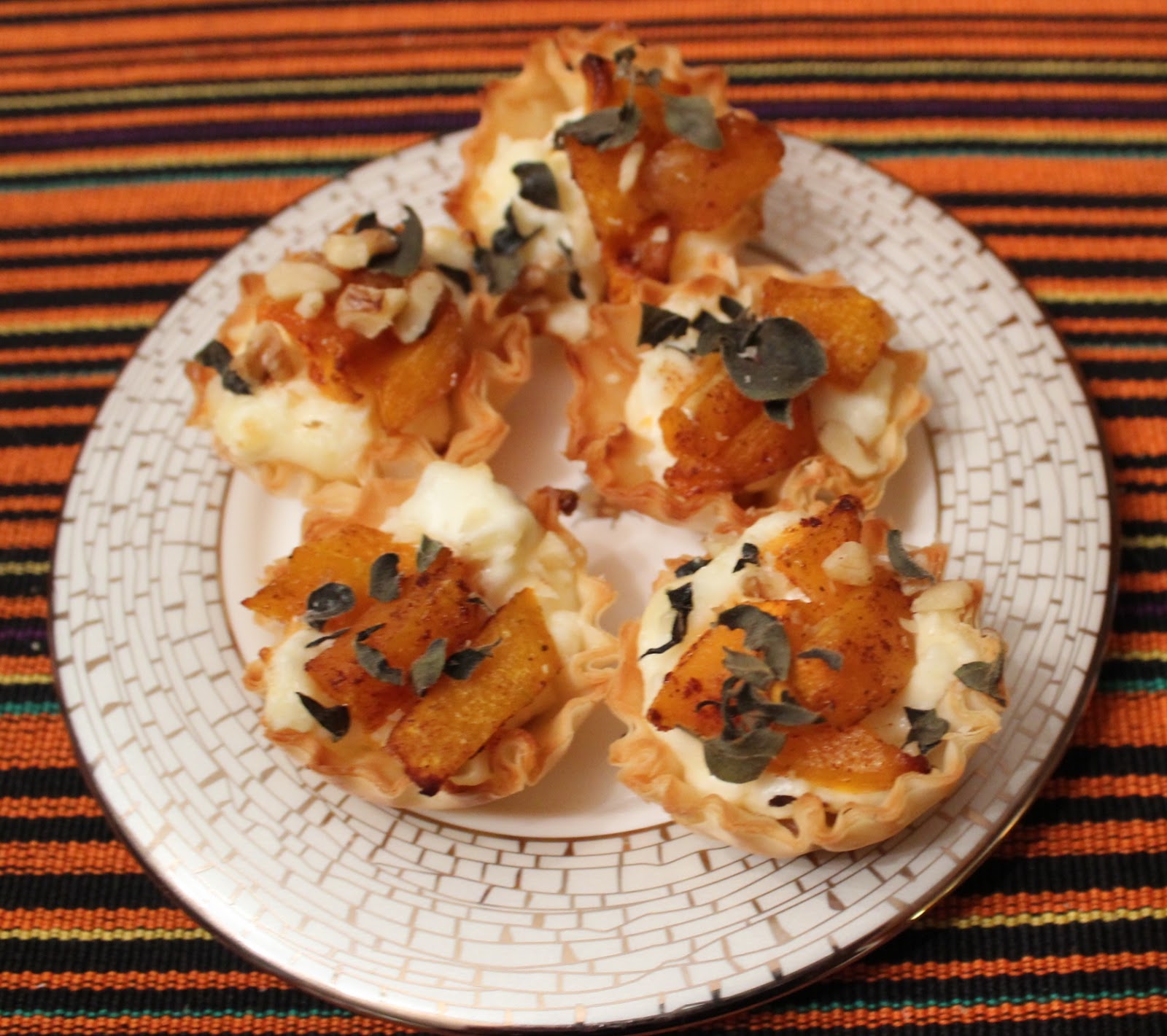 Butternut Squash Phyllo Cups Appetizer