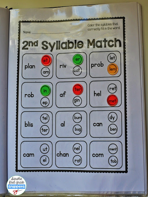 Sarah's First Grade Snippets: Teaching Two Syllable Words