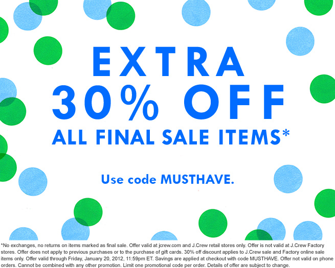 J.Crew Aficionada Extra 30 off J.Crew's Final Sale