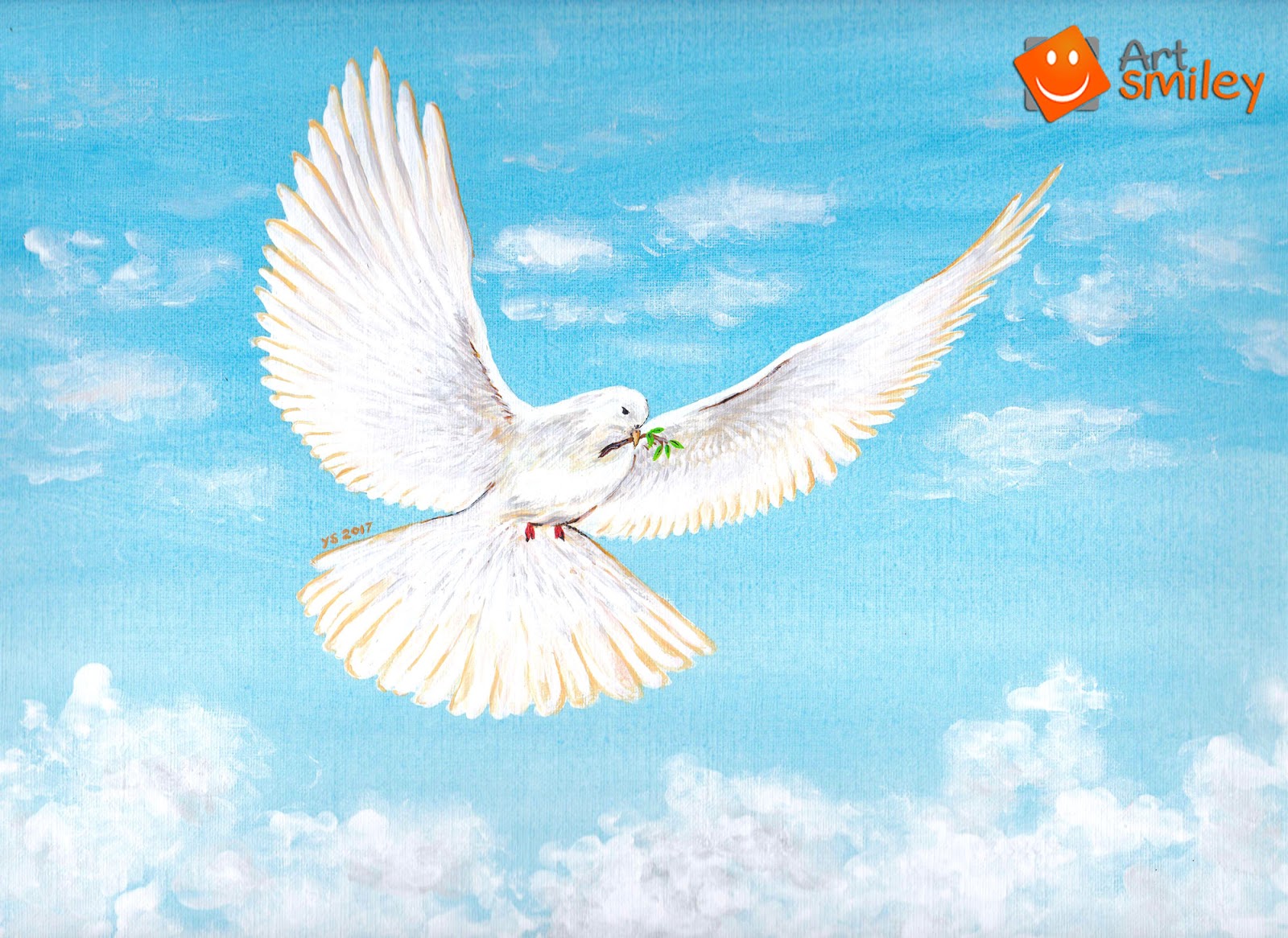 Peace pigeon multicolor painting  art smiley Peace pigeon multicolor painting  art smiley