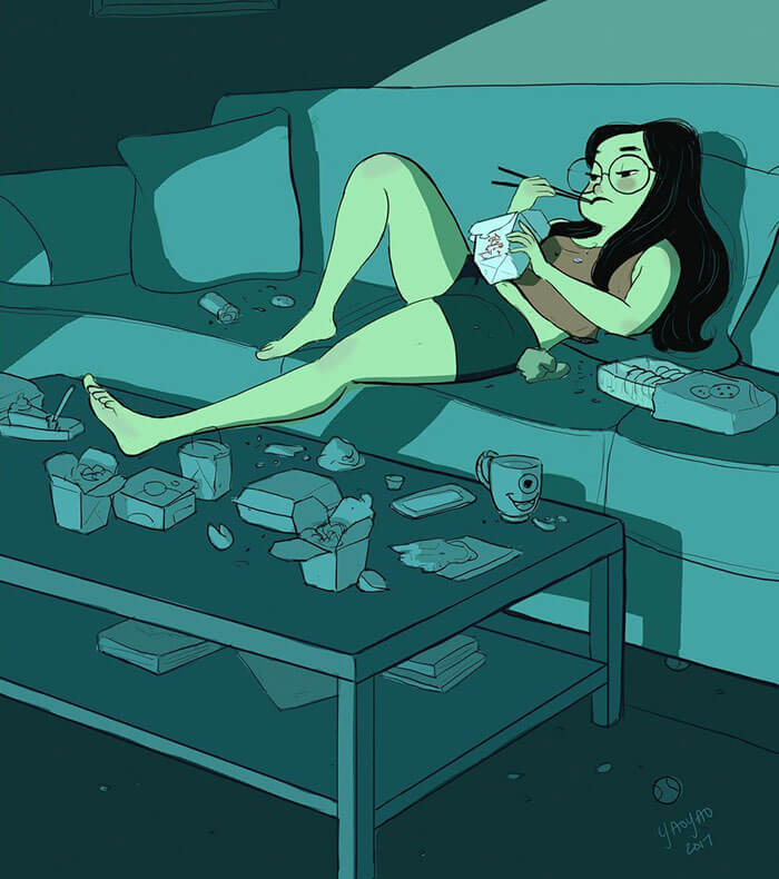 Mind-Blowing Illustrations Capture The Joy And Independence Of Living Alone