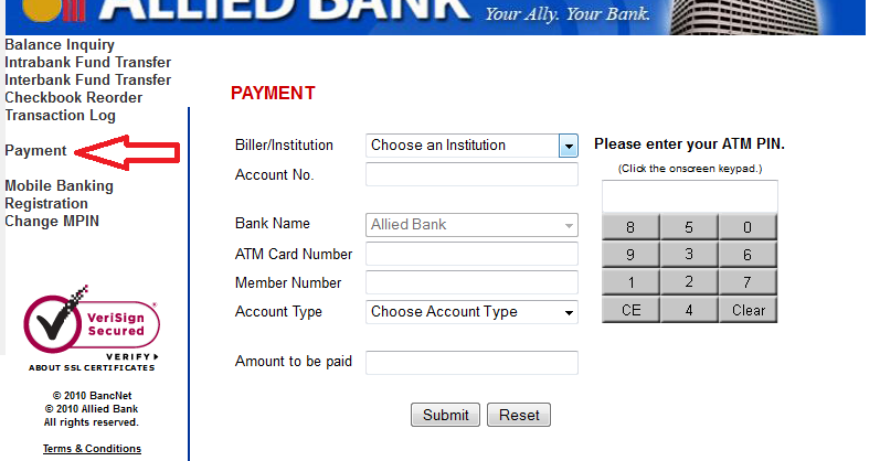 7100 Island How To Pay Bills Online With Your Allied Bank Atm