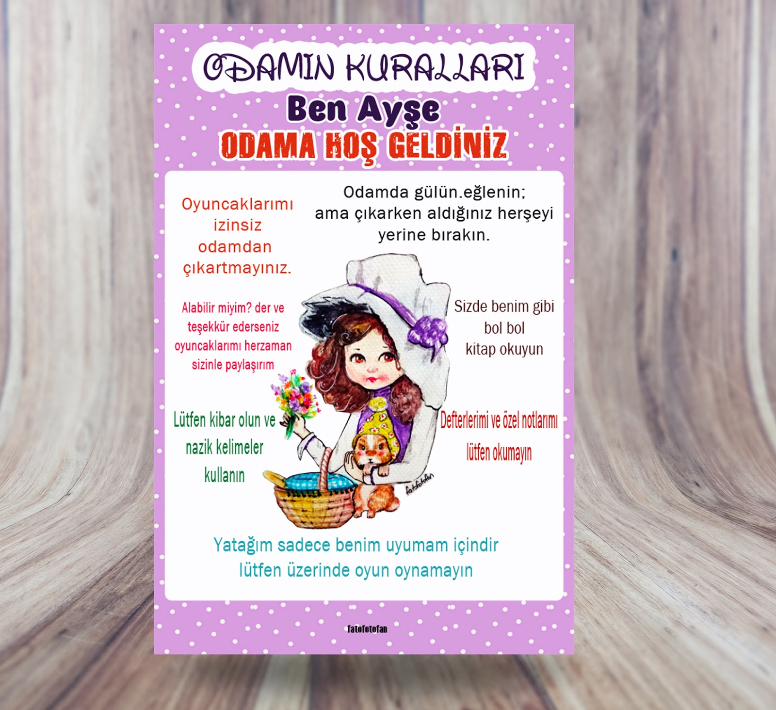 Cocuk Odasi Kurallari Panosu Fatofan