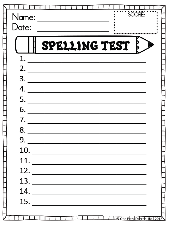 Spelling Test Template Free Printable Printable Word Searches
