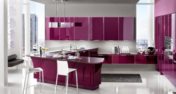 Cocinas modernas en color púrpura y lila - Colores en Casa