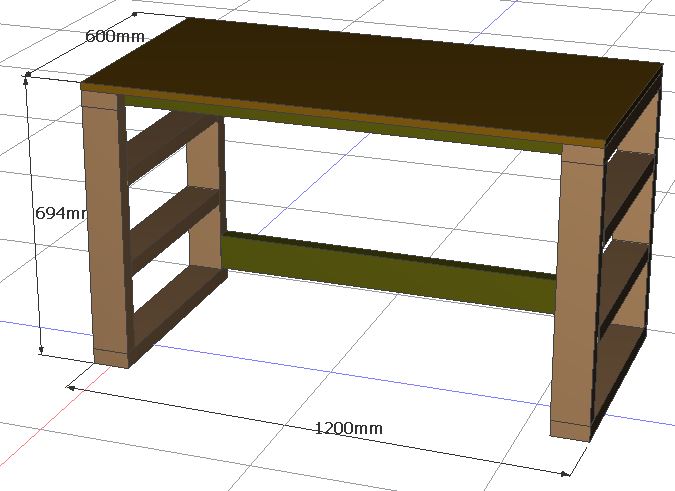 ツーバイSPF材（2x4材）の簡単DIYで予算5,000円で丈夫な机を作る！設計図・手順を無料で公開！ダイニングテーブルにも！|2x4材の