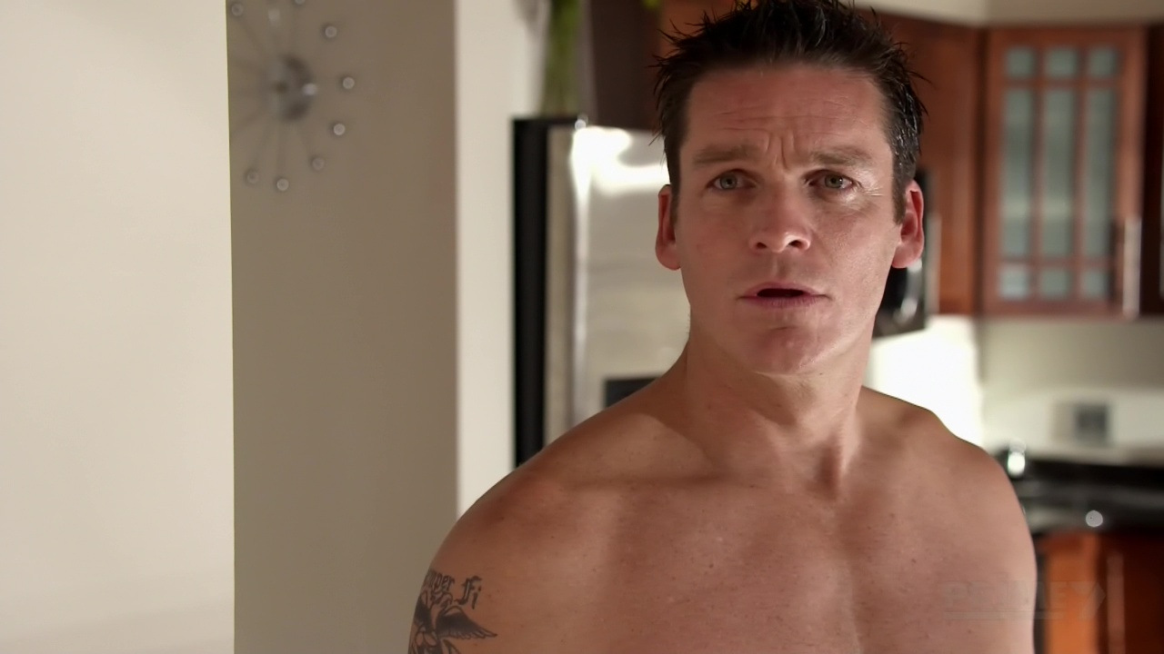 Bart Johnson shirtless in A Deadly Obsession.