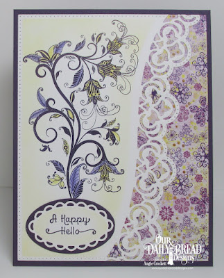 ODBD Stamps: A Happy Hello, Paper Collection: Whimsical Wildflowers, Custom Dies: Leafy Edged Borders, Pierced Rectangles, Ovals, Ornate Ovals