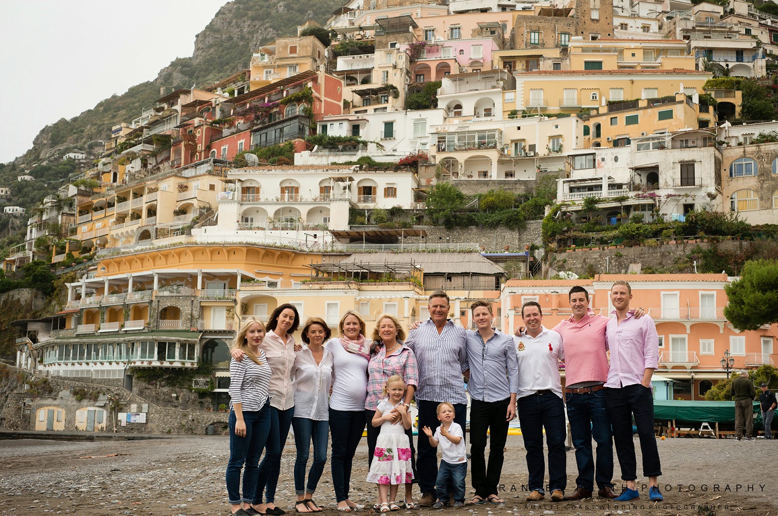 Family portrait on Positano beach