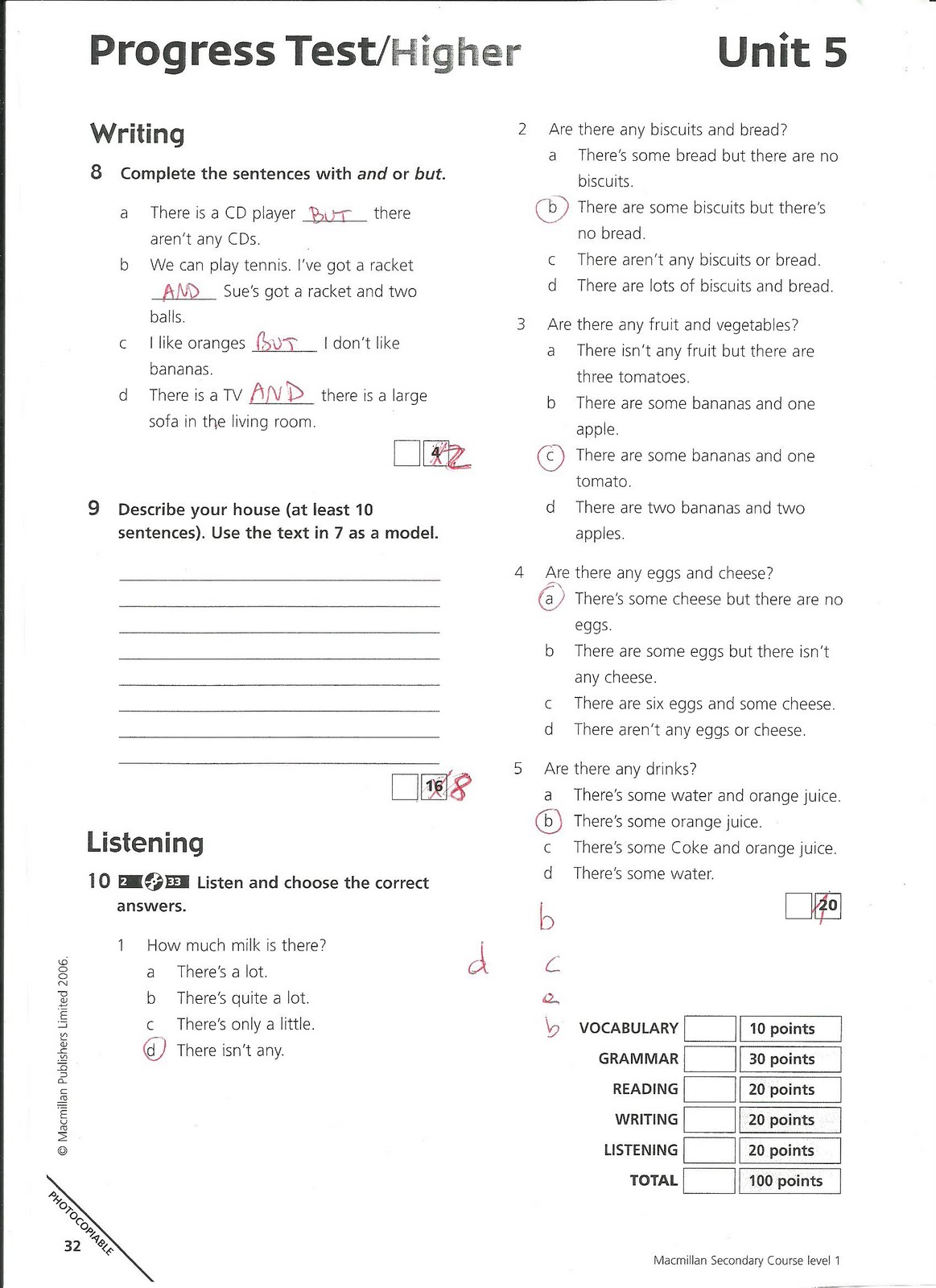 Junior Explorer 5 Unit 5 Test Unit 5 Test