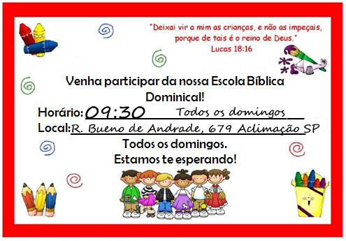 ESCOLA BIBLICA DOMINICAL INFANTO-JUVENIL