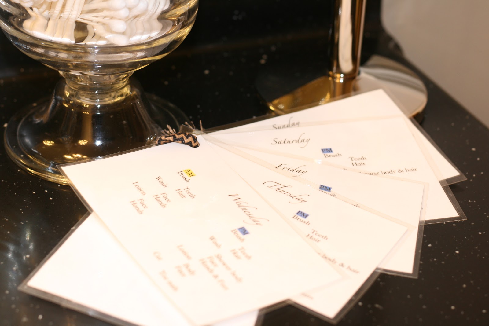 Monograms 'n Mud: Bathroom Routine Cards