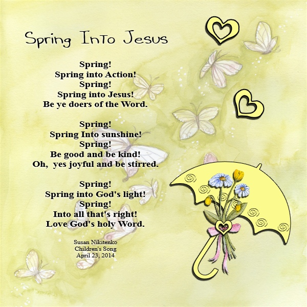 Children's Gems In My Treasure Box Spring Into Jesus  Poem Song And