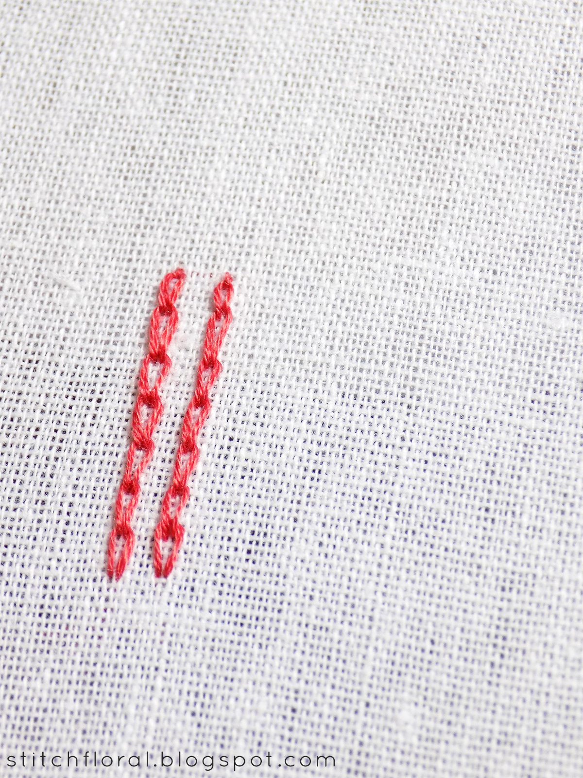 Chain stitch and its faces (+ reverse chain stitch and broad chain