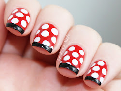 minnie mouse nails polka dot dots nail meets designs mini mickey manicure disney french unas spektor yellow colors gel easy