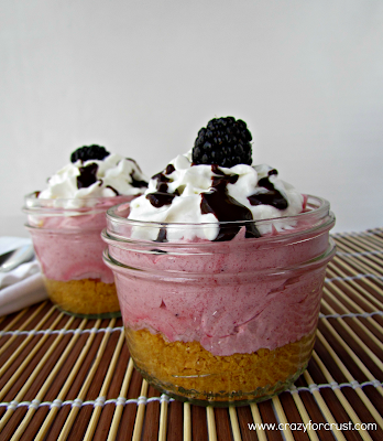 Blackberry cream pies  in a jar