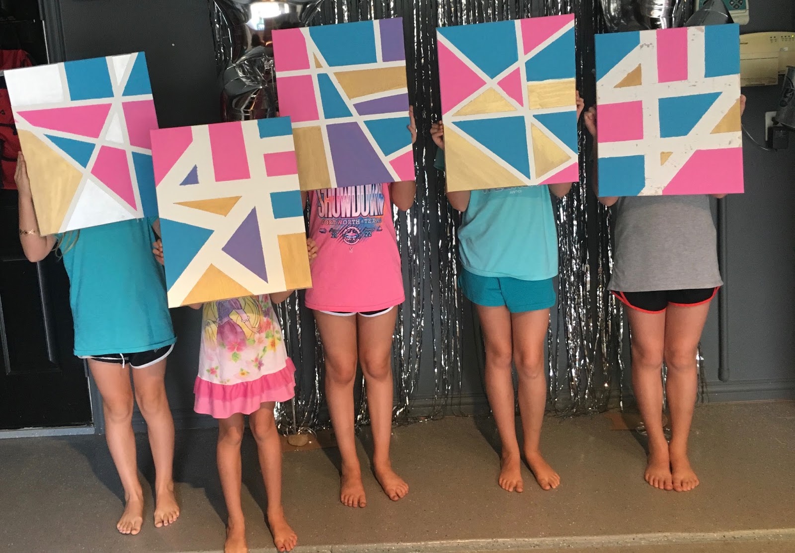 Crafty Texas Girls DIY Abstract Art (Using Tape, Paint & a Canvas)