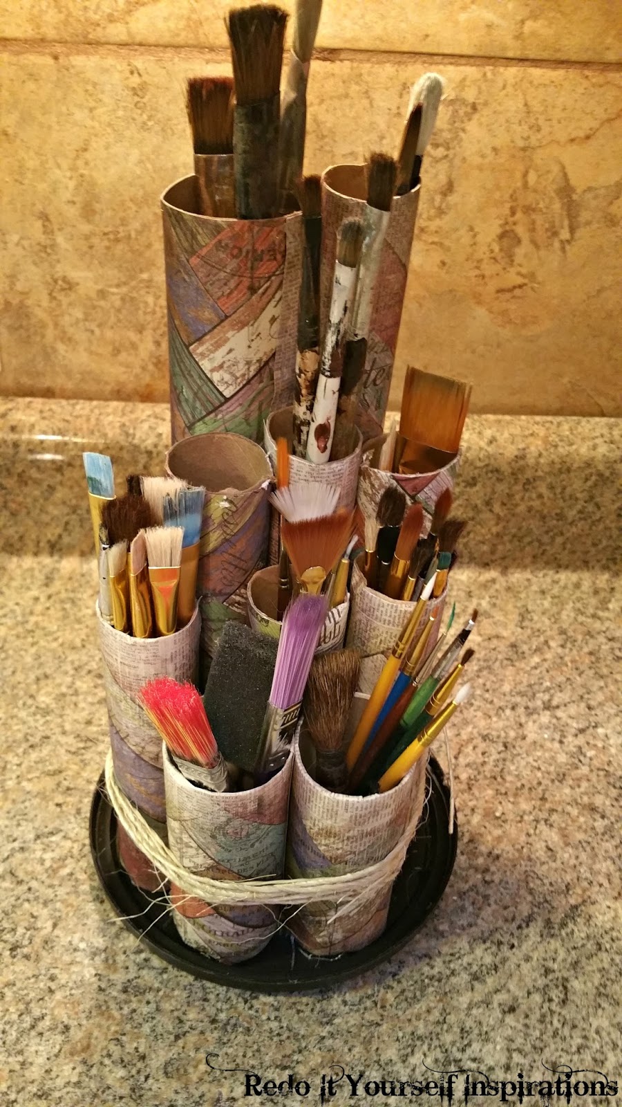Paint Brush Holder Recycled Paper Rolls Redo It Yourself