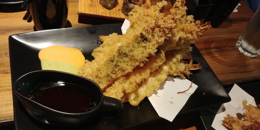 Ebi tempura at Ooma Japanese Restaurant